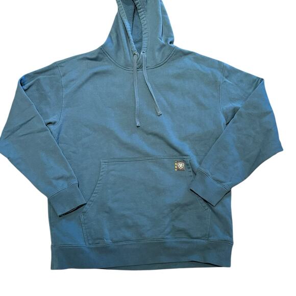Ariat Rebar Mens Size Large Teal Hoodie with Hunting Logo - Picture 1 of 6